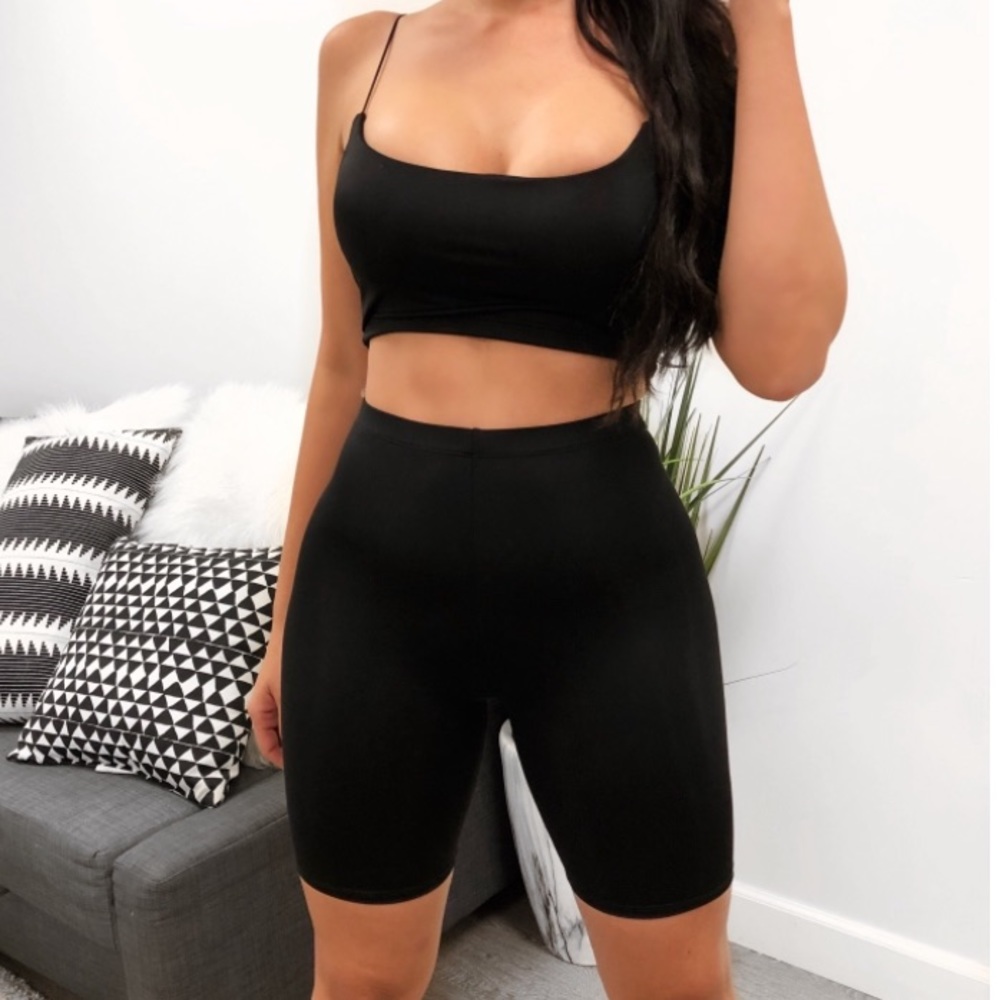 Biker short 2 piece set black size small